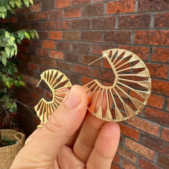 Free People Sunburst Hoop Earrings - Picture 4 of 8